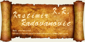 Krstimir Radovanović vizit kartica